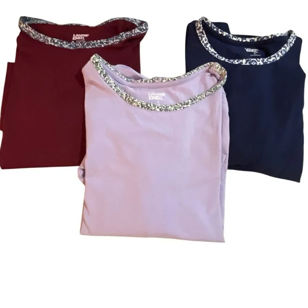Lands’ End Women’s 3 Pack L/S Sleeper Tops